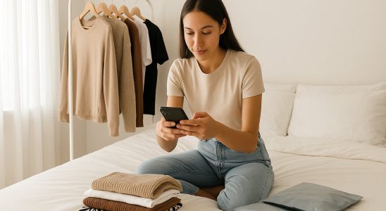Fashion resale trend: shopper photographing clothes to resell online